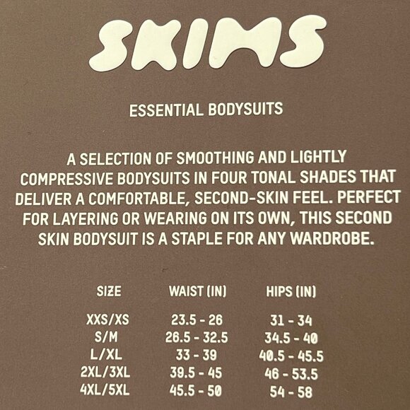 SKIMS Essential Crew Neck Long Sleeve‎ Bodysuit Marble 4X/5X - Picture 10 of 13